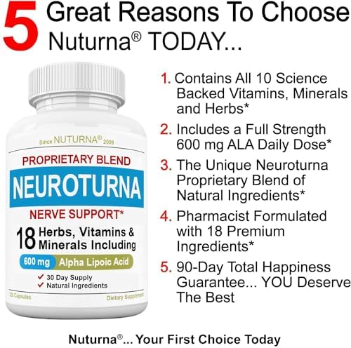 Neuropathy Support Supplement with 1200 mg HP-99 Alpha Lipoic Acid - Max Strength ALA Nerve Formula for Feet Hands Fingers Legs - Ultra Potent 18 in