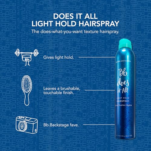 Bumble and bumble. Does It All Light Hold Hair Spray | Light Hold + Brushable, Touchable Finish | For All Curly, Wavy, Straight Hair Types | 10 Ounce