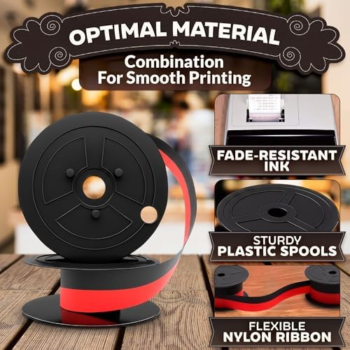 3 Pcs Canon MP11DX Calculator Ink Ribbon, Red/Black, 18ft x 0.5in | Compatible with Sharp EL-1197PIII, Porelon #11216 and Other Popular Models