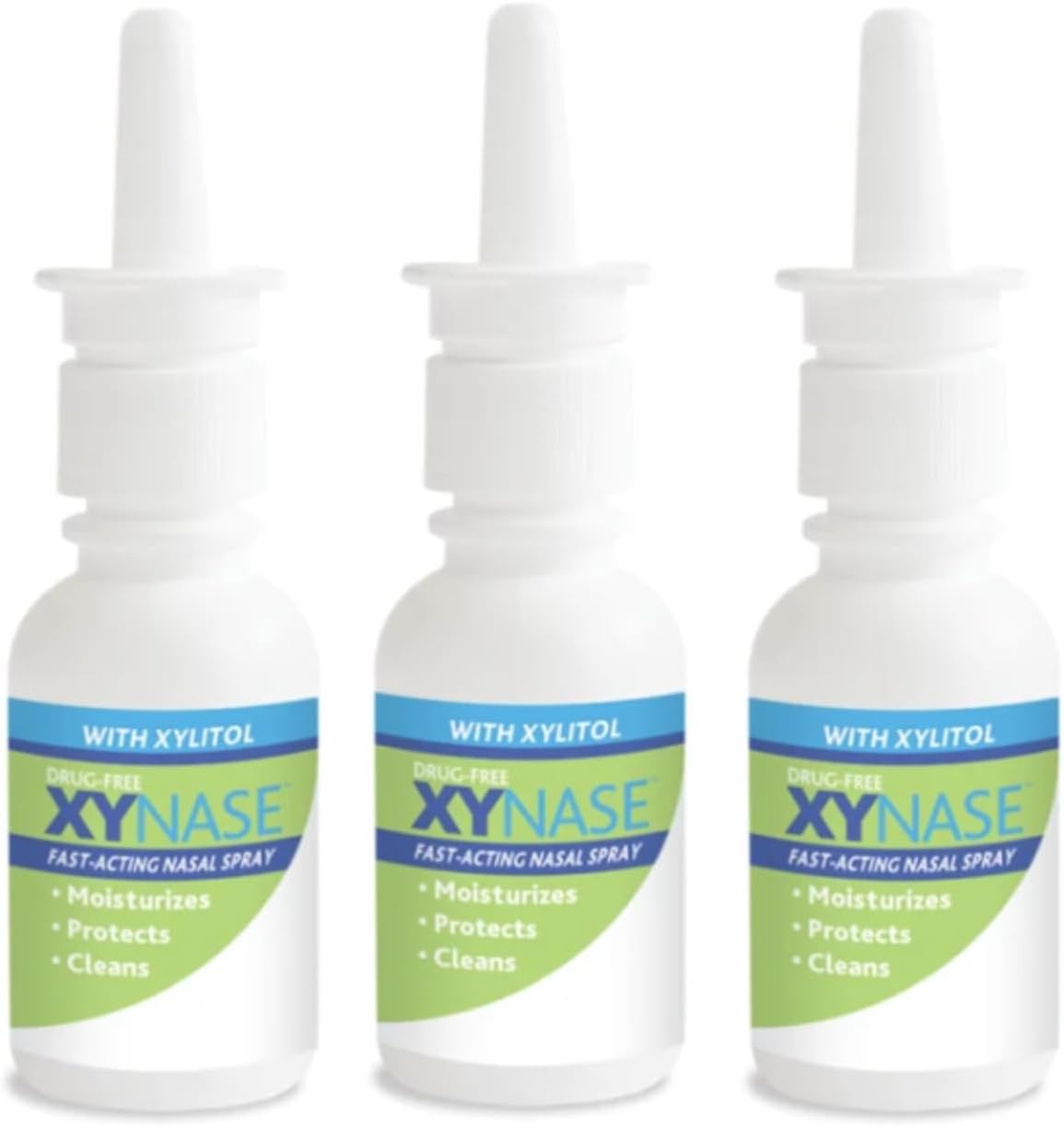 3 Pack Xynase Natural Saline Nasal Spray with Xylitol - Relieves Nasal Congestion, Dry Nose, Allergy Symptoms, Sinus Pressure (0.75 fl oz Each)