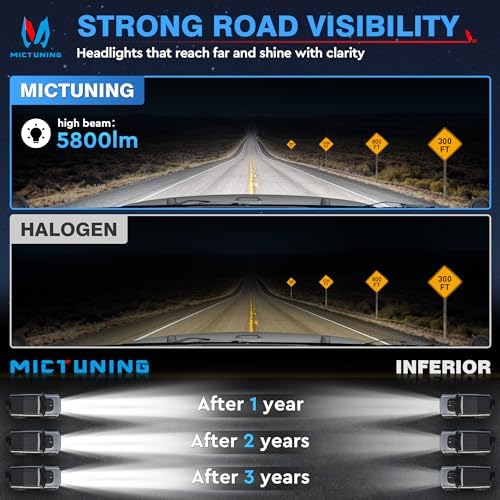 MICTUNING 2Pcs 5x7 7x6 Led Headlights Rectangular Hi Lo