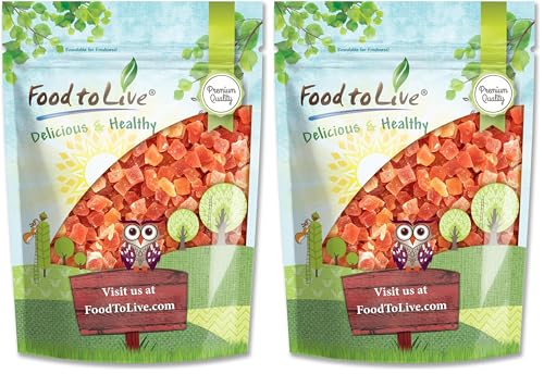 Food to Live Dried Diced Papaya, 10 Pounds Kosher, Vegan, Sweetened, Unsulfured, Bulk