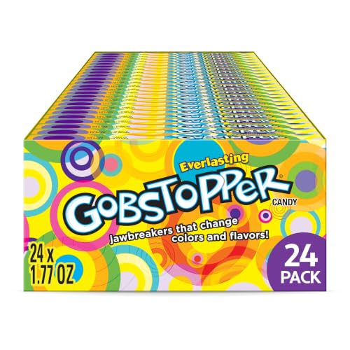 Wonka Everlasting Gobstopper, Candy, Jawbreaker Candy, 5 oz (12 ct) | Color-changing layered jawbreakers, vibrant flavors, concession box, movie night, party bowls, sharing