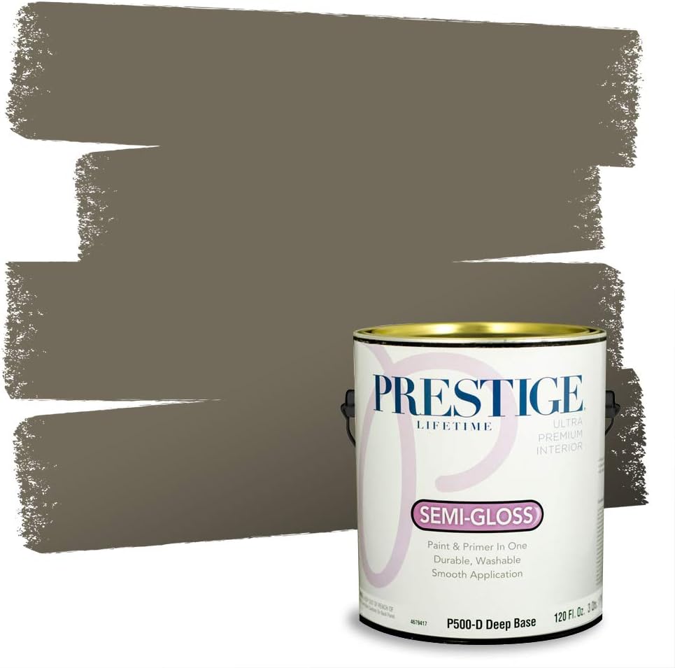 PRESTIGE Paints Exterior Paint and Primer In One, 1-Gallon, Satin, Comparable Match of Sherwin Williams* Ripe Olive*