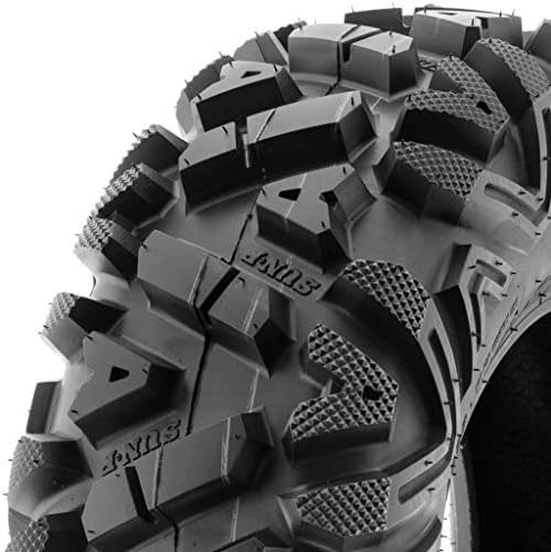 SunF ATV Tires 25x10-12 UTV Tire 25x10x12 All Terrain Off-Road Mud Tires, 6 Ply Tubeless