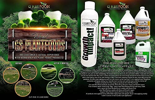 GS Plant Foods Root Ruckus Compost Fertilizer Organic Plant Food - Turbo Charged Compost for Plants - Humic Acid & Sea Kelp Nutritional Root Supplement for Lawns, Soil, Shrubs & Vegetables - 1 Gallon