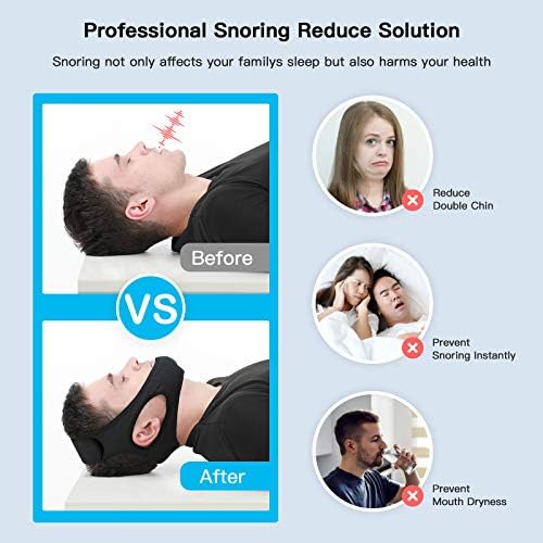 Vosaro Anti Snoring Chin Strap for Men & Women, Black