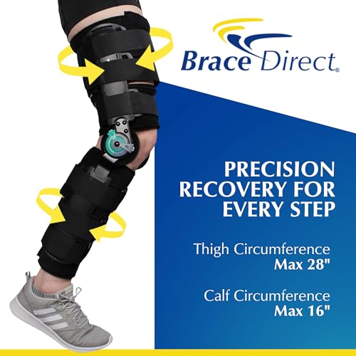 Brace Direct Post Op ROM Telescoping Hinged Knee Brace, ACL & MCL Recovery | Hinged full-leg brace & immobilizer that aids PCL
