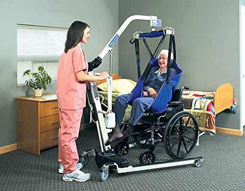 Invacare Reliant 450 Battery-Powered Patient Lift with Low-Base | 450 lb Capacity Power Lift | Includes 2 Batteries, Wall Charger, and Padded 6-Point Swivel Bar | Floor-to-High Bed Transfer