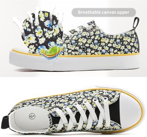 ZGR Women's Canvas Low Top Sneaker Lace-up Classic Casual Shoes for Women