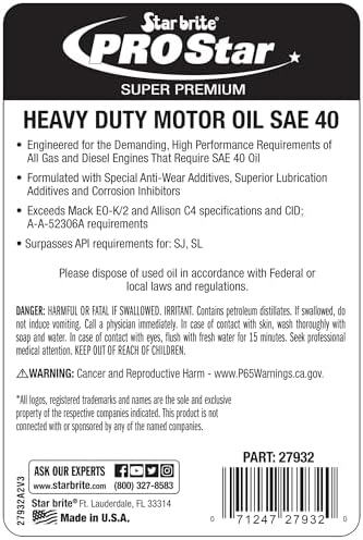 STAR BRITE Pro Star Super Premium Heavy Duty Motor Oil 15W-40