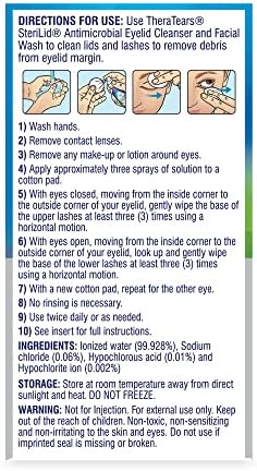 TheraTears SteriLid Antimicrobial Eyelid Cleanser and Face Wash, 2 Fl Oz