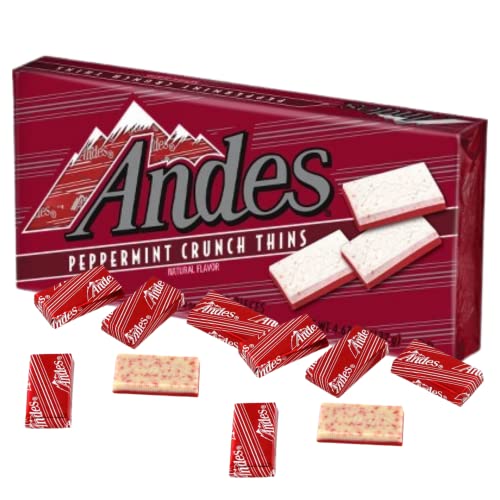 Andes Mint and Peppermint Crunch Thins Chocolate Pack, Holiday Candy Treat Boxes, Set of 2, 28 Pieces in Each
