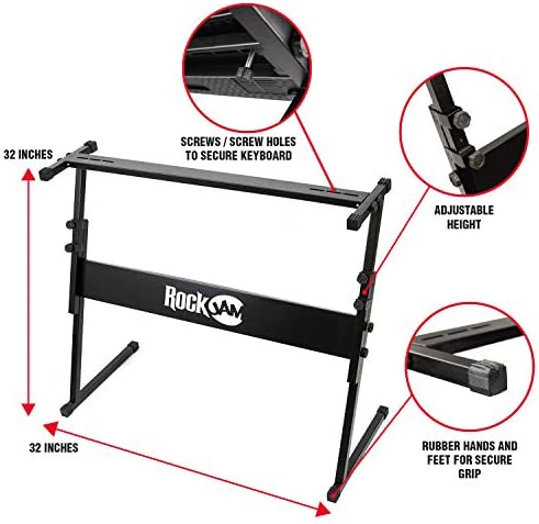 RockJam RJ561 61 Key Keyboard Piano Kit with Stand, Stool & Headphones