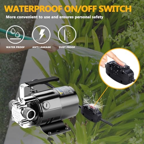 Water Transfer Pump, 115V 1/10HP 330GPH Electric Utility Water Pump with 6ft Water Hose Kit, Portable Small Water Pump For Pool Draining, Removing Water From Rain Barrel, Aquariums, etc.