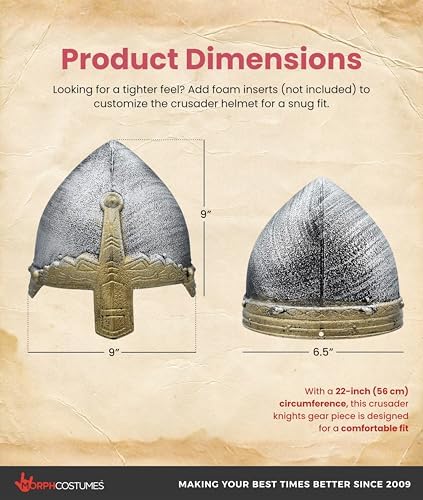 Nicky Bigs Novelties Knight Helmet, Medieval Helmet, Crusader Helmets, Crusader Costume Helmets, Knight Costume