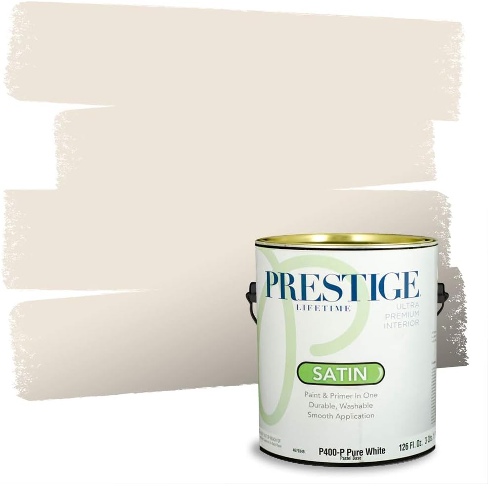 PRESTIGE Paints Exterior Paint and Primer In One, 1-Gallon, Satin, Comparable Match of Sherwin Williams* Black Magic*