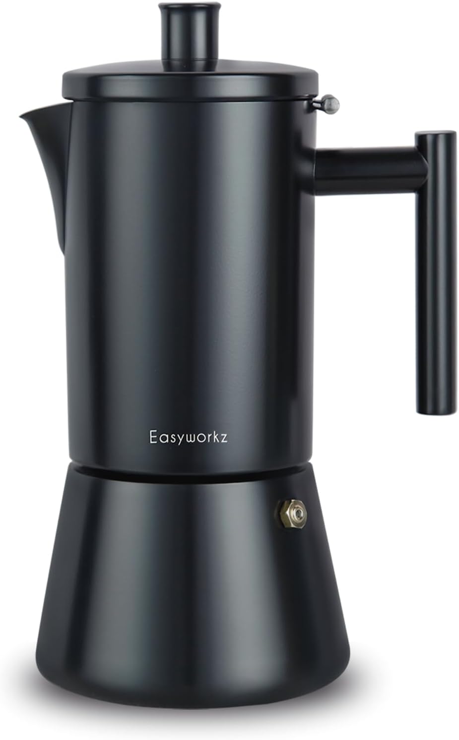 Easyworkz Diego Stovetop Espresso Maker Stainless Steel Italian Coffee Machine Maker 6Cup 10 oz Moka Pot Induction Espresso Pot