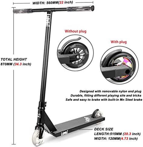 LMT69 Professional Scooter-Trick Scooter-Intermediate Beginner Stunt Scooter Suitable - Children, Teenagers Adults 8 Years Old Above
