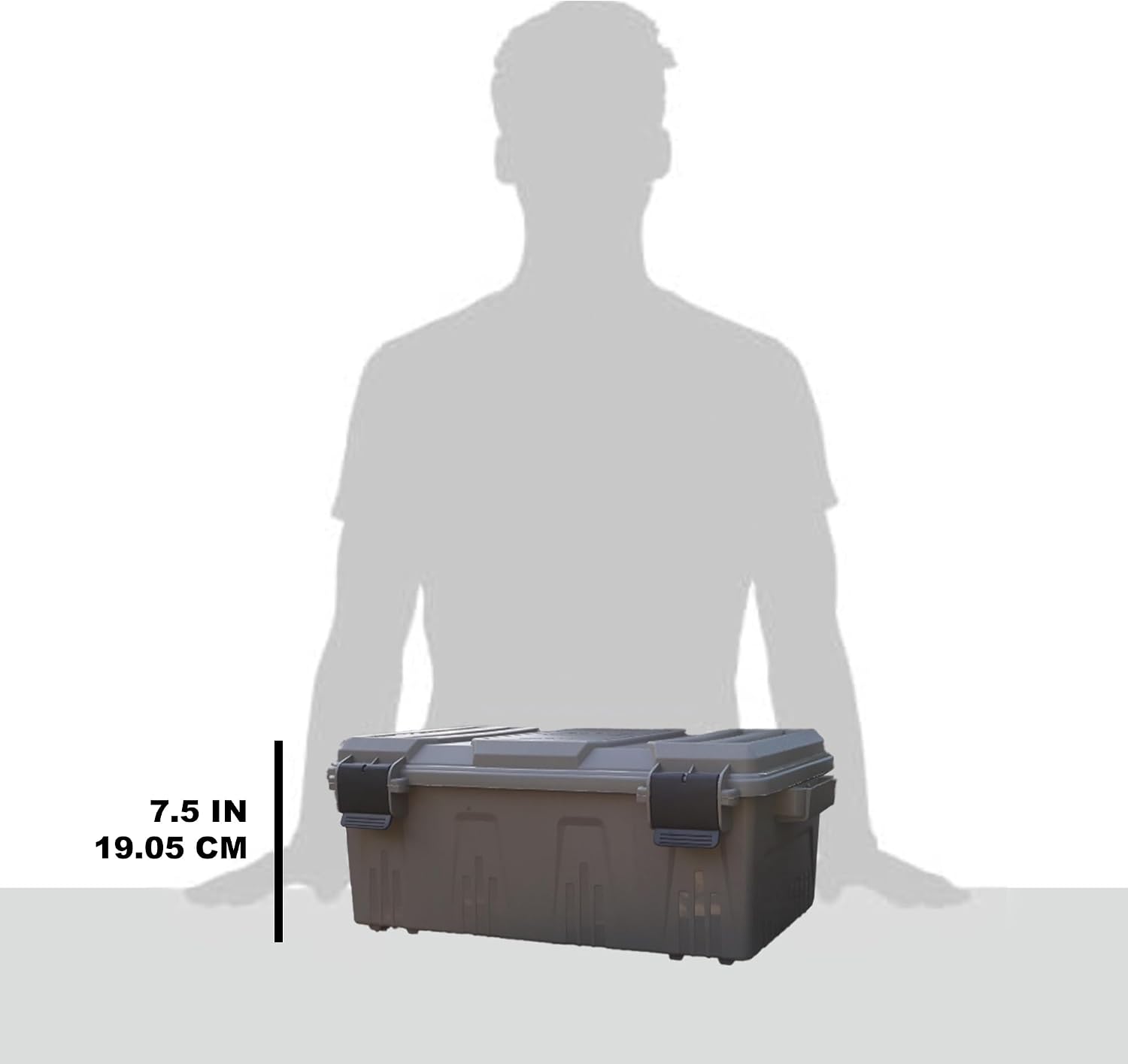 MTM ACDC30 Divided Ammo Crate Utility Box, Outdoor Gear & Tool Storage, Water- Resistant, Stackable, Snap Latch, 21"x11.2"x7.5", USA Made, Dark Earth