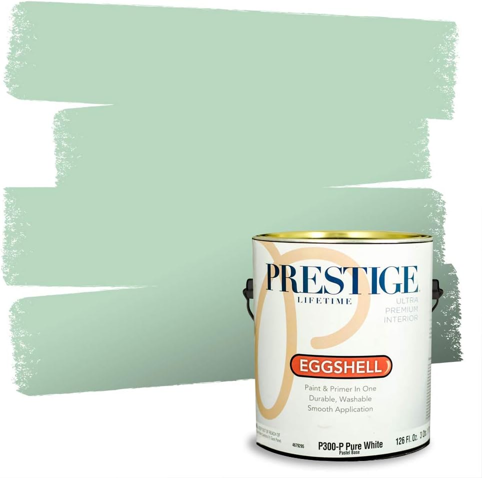 PRESTIGE Paints Exterior Paint and Primer In One, 1-Gallon, Semi-Gloss, Comparable Match of Sherwin Williams* Electric Lime*