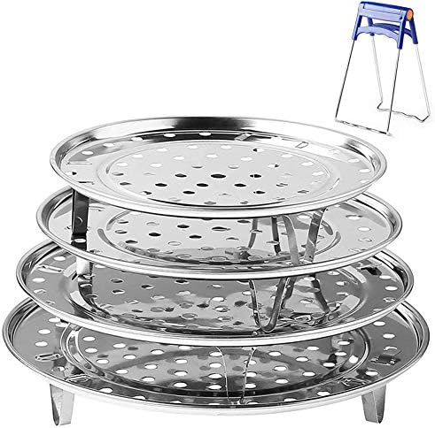 Round Stainless Steel Steamer Rack 7.6" 8.5" 9.33" 10.23" Inch Diameter Steaming Rack Stand Canner Canning Racks Stock Pot Steaming Tray Pressure