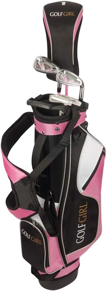 Golf Girl Junior Girls Golf Set V3 with Pink Clubs and Bag, Right Hand