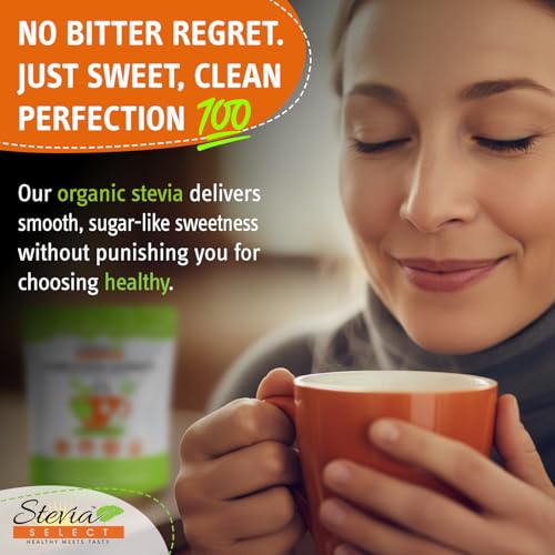 Stevia Select Organic Stevia Powder 1.25oz - Sugar Free Plant Based Pure Stevia Sweetener Stevia Extract Keto Sugar Substitute No Additives Zero Calorie