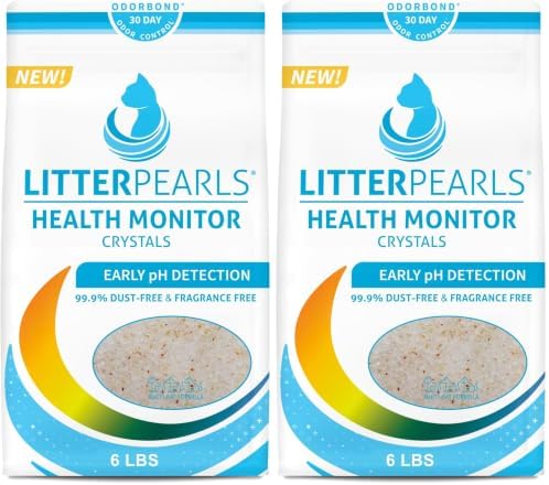 Litter Pearls Micro Crystals Unscented Non-Clumping Crystal Cat Litter with Odorbond, 7 lb, White, Clear and Blue Crystals (LPMC7)