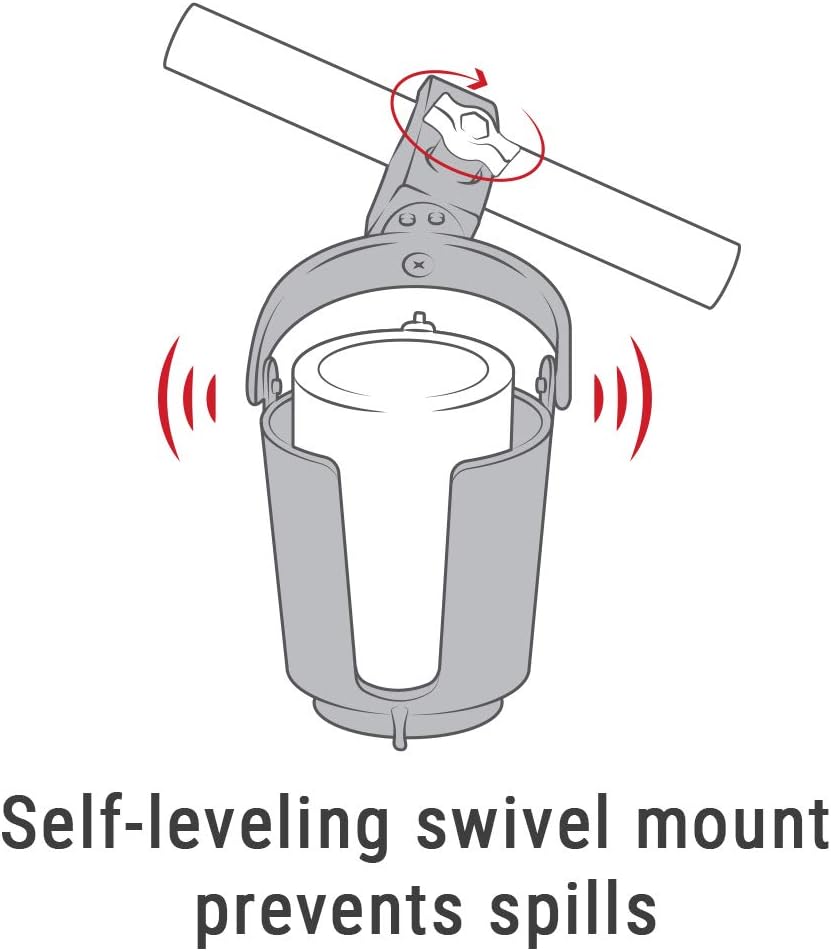 RAM MOUNTS Tough-Claw Cup Holder with B Size 1" Ball, Self-Leveling | Holds drinks up to 16 oz, clamps to handlebars and rails