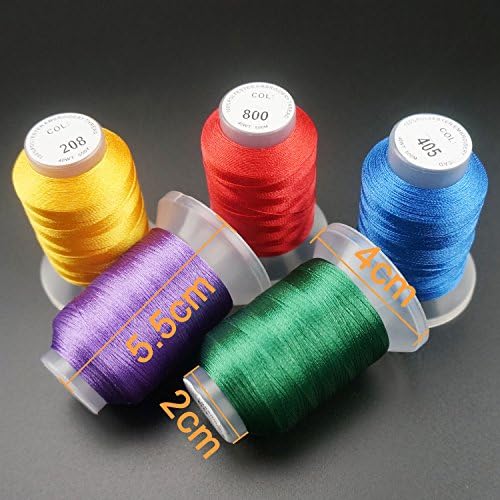 New brothread 63 Colors Polyester Embroidery Machine Thread Kit | Colors Compatible with Brother, 40WT, 500M/550Y spool