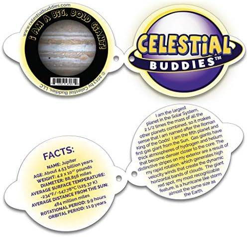 Celestial Buddies Jupiter Buddy | 12" Soft Stuffed Plush, Embroidered Features, Fun Planet Facts Tag for Kids – STEM Learning, Educational Gift