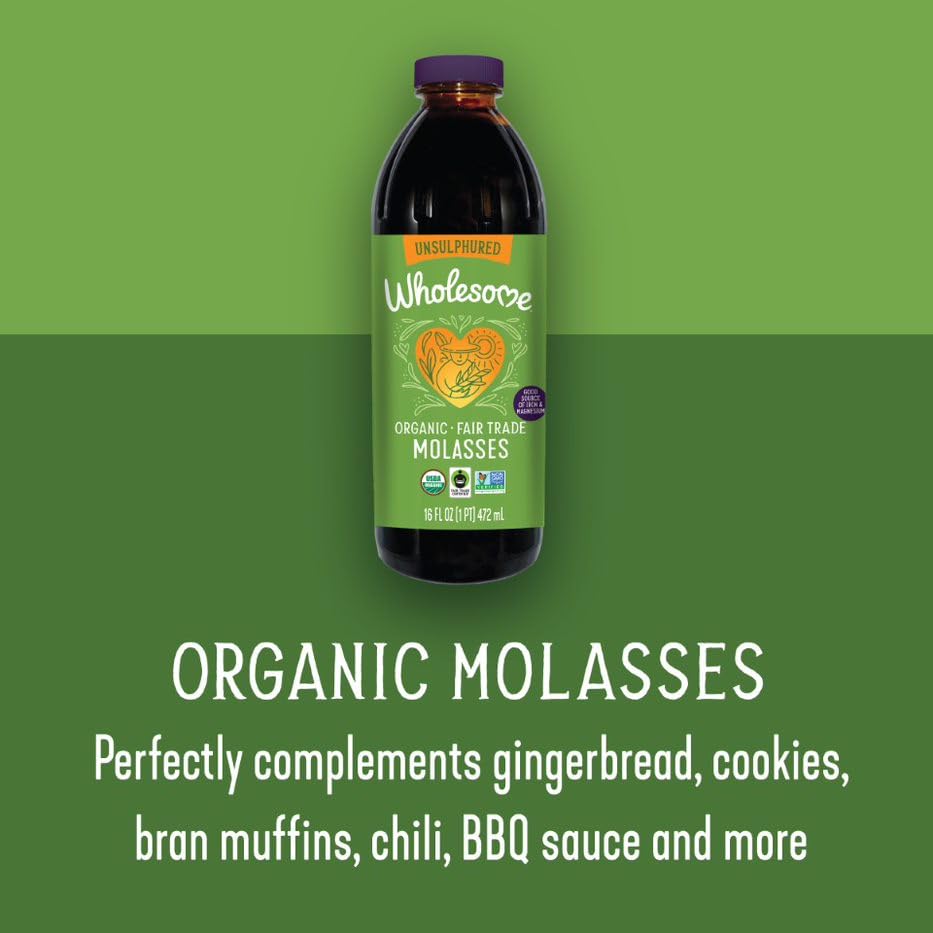 Wholesome FT Organic Molasses 32oz Bottle, 1-Pack