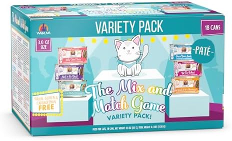 Weruva Wet Cat Food, The Mix and Match Game Pate Variety Pack, 3oz Can, Pack of 18