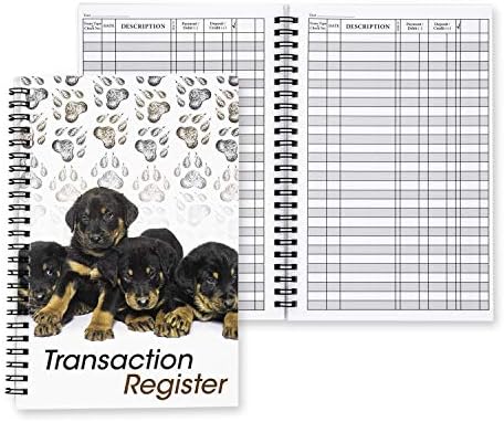 Side Spiral Bound Puppies Checkbook/Transaction Register