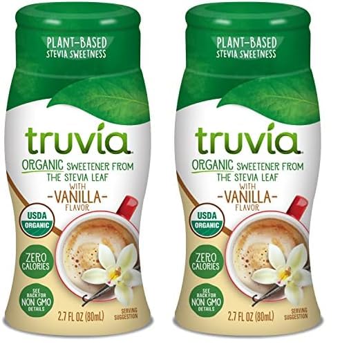 Truvia Organic Zero-Calorie Liquid Stevia Sweetener, 2.7 fluid ounce bottle, Vanilla flavor