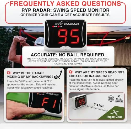 RYP Golf Radar Swing Speed Monitor and Radar for Rypstick