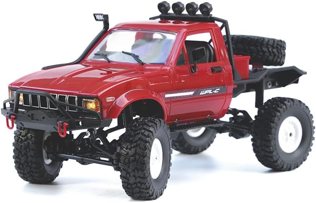RC Crawler Offroad RC Truck WPL C14 RC Rock Crawler 1/16 Scale 4x4 Waterproof Remote Control Trucks with LED Lights
