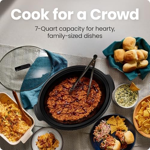 Chefman Triple Slow Cooker & Food Warmer, Three Crock Slowcooker with 2.5 Qt. Ceramic Crocks, 7.5-Quart Total Capacity, PFAS-Free, Three Temperature Settings, Dishwasher-Safe Parts – Stainless Steel
