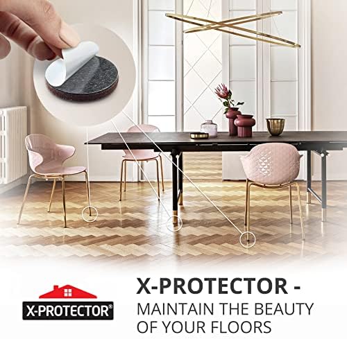 16 Heavy-Duty Felt Furniture Pads 2” 1/4” Thick X-Protector Round Felt Pads | for Furniture Feet - The Best Felt Floor Protectors for Furniture to Prevent Scratches. Protect Your Hard Floor! (Brown)