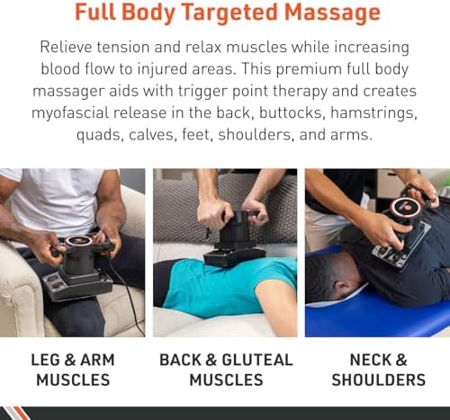 Body Sport Therapeutic Dual Speed Professional Vibrating Massager for Pain & Aching Muscle Relief – High-Powered, Effective, Chiropractic Myofascial Release Tool & Trigger Point Therapy