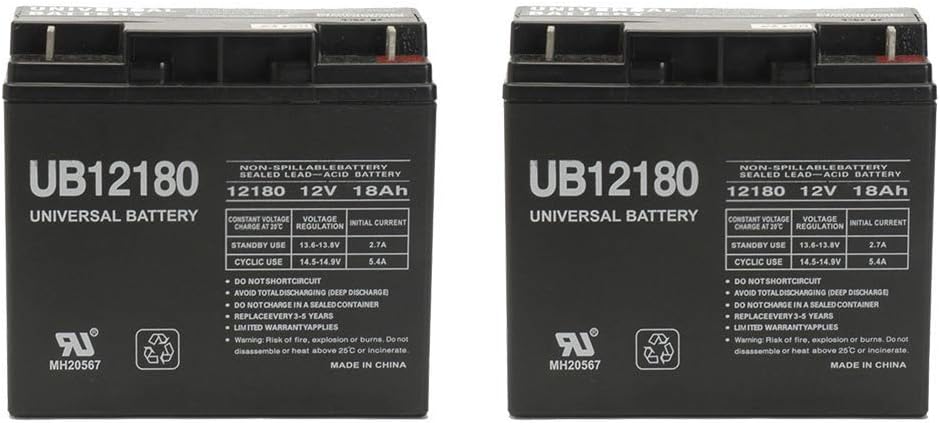UPG 12V 18AH SLA Battery Replaces Pride Mobility Go-Go Elite Battery - 2 Pack