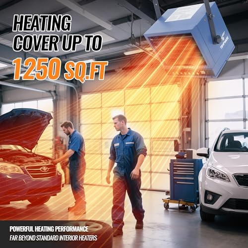 TEMPWARE 240V Hardwired Electric Garage Heater 7500W with Remote Control | Fan-Forced Shop Heater with 12H Timer, Overheat Protection