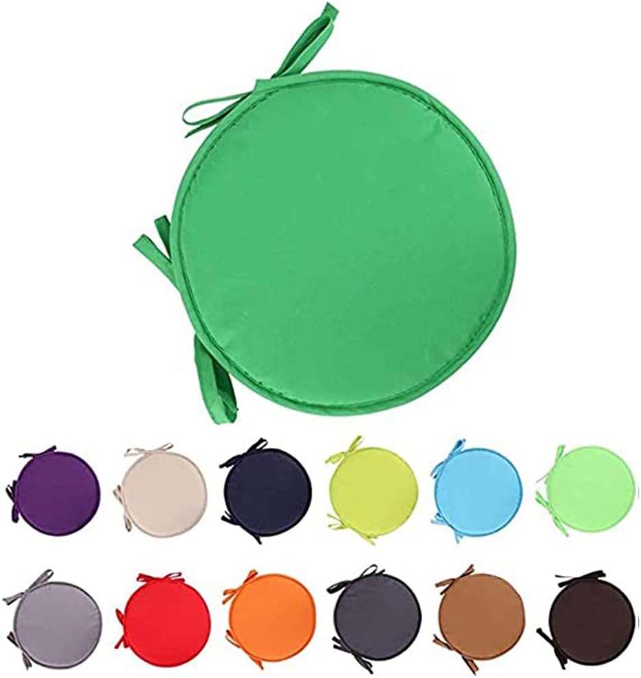 Indoor/Outdoor Chair Pads Round Seat Cushions Garden Patio Home Cushions - Diameter 38cm (2pcs,Red)