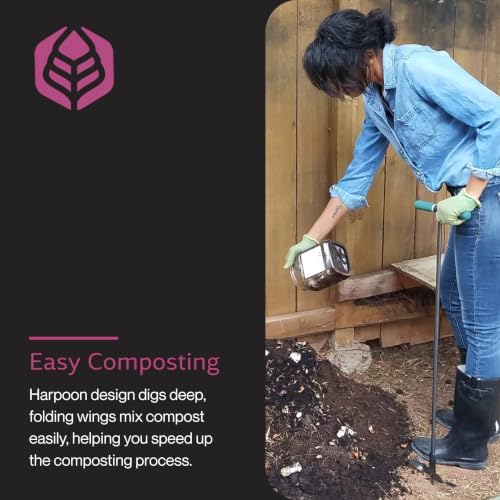 Yard Butler Manual Lawn Coring Aerator, ID-6C - Lawn Care Tool for Aerating - Long-Handled - Power-Coated Steel Construction - Comfortable Cushioned Handles Garden Tool - Easy to Use | Long-Handled Aerator, Powder-Coated Steel Construction, Cushioned Han…