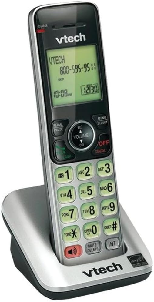 VTech CS6649 DECT 6.0 Expandable Corded/Cordless Phone with Answering System and Caller ID/Call Waiting, Silver/Black with 1 Handset