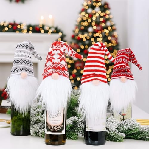 Christmas Gnome Wine Bottle Covers