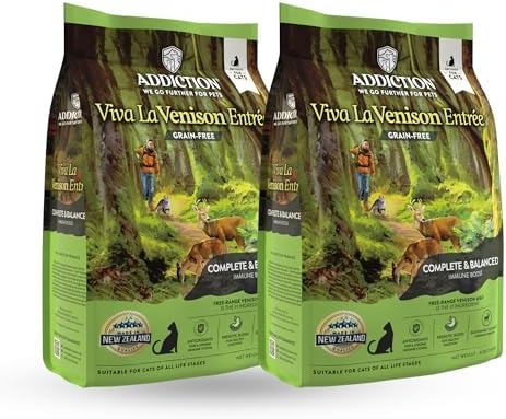 Addiction Viva La Venison Grain-Free Dry Cat Food - with Premium Venison to Support Muscle Development & Maintenance - High-Protein Recipe with Chicken & Low Carb - Made in New Zealand - 4lbs