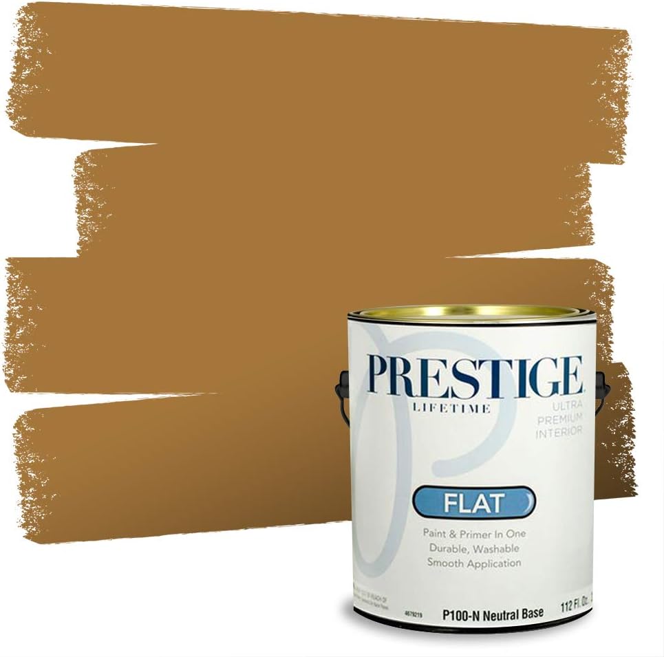 PRESTIGE Paints Exterior Paint and Primer In One, 1-Gallon, Satin, Comparable Match of Sherwin Williams* Cachet Cream*