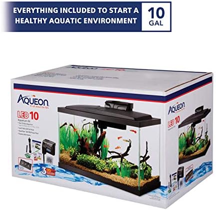 Aqueon Aquarium Fish Tank Starter Kit with LED Lighting 10 Gallon Fish Tank